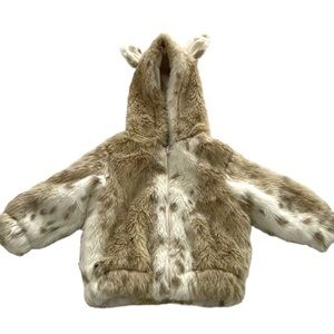 Restoration Hardware Faux Fur Animal baby Hoodie Jacket
